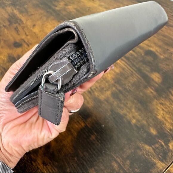 Prada Gray Leather Wallet W/ Certificate of Authenticity - Picture 14 of 15